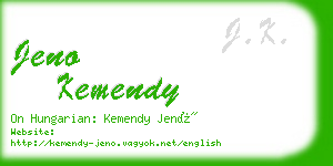 jeno kemendy business card